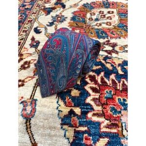 Liberty of London Silk Tie Red Blue Paisley Made in USA Vintage 1990s